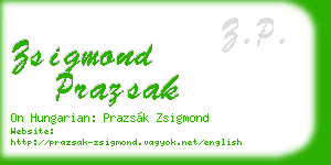 zsigmond prazsak business card